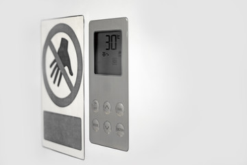 view electronic display with digital settings and air conditioner buttons