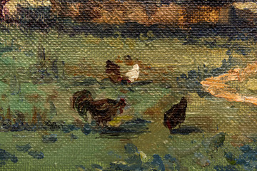 landscape, oil painting, hand made