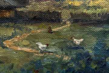 landscape, oil painting, hand made