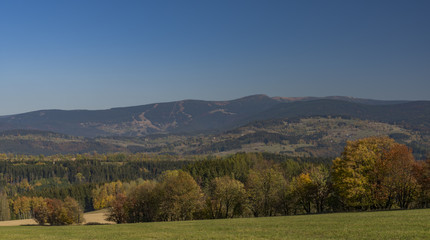 Autumn in Krkonose national park near Roprachtice village