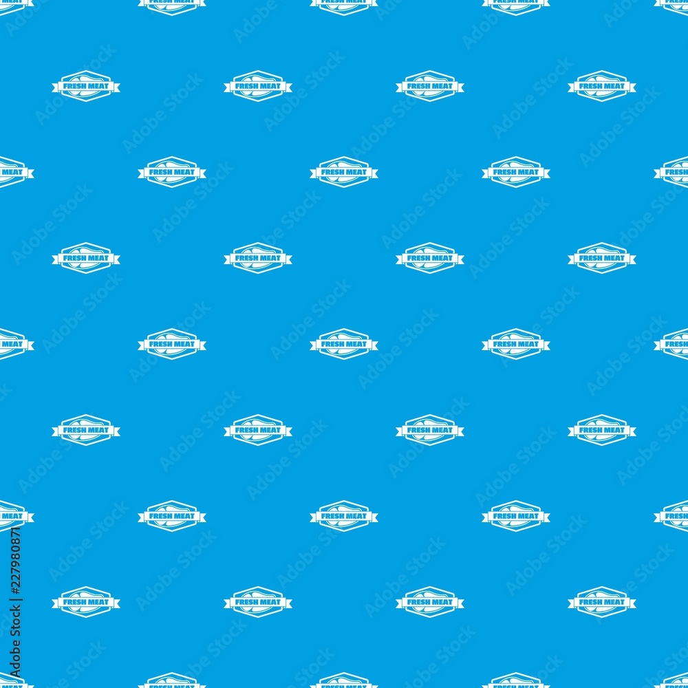 Poster fresh meat product pattern vector seamless blue repeat for any use