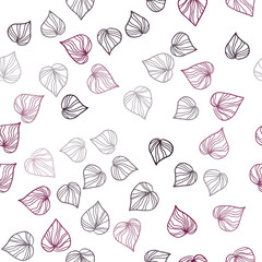 Dark Purple vector seamless abstract backdrop with leaves.