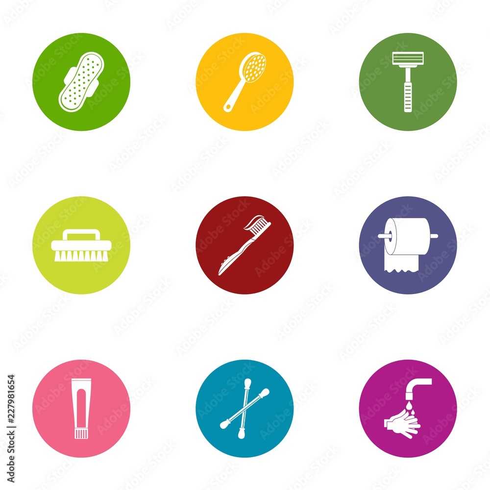Poster gasket icons set. flat set of 9 gasket vector icons for web isolated on white background
