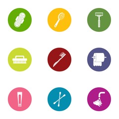 Gasket icons set. Flat set of 9 gasket vector icons for web isolated on white background