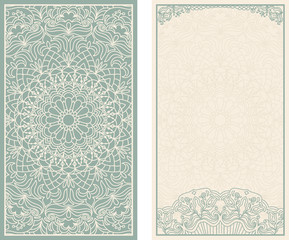 Abstract background, wedding invitation or greeting card design with lace pattern, beautiful luxury postcard, ornate page cover, ornamental vector illustration