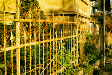 railing vintage lost place green street east germany