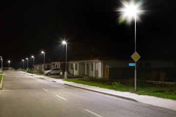 night street in quiet residential quarter