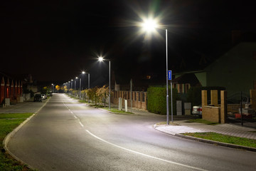 night street in quiet residential quarter