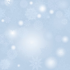 Naklejka na ściany i meble Christmas snowfall background. Winter holiday snow blur pattern
