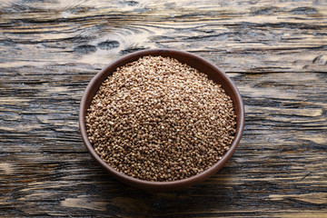 raw buckwheat in a plate