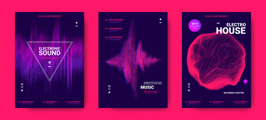 Electronic Music Posters with Sound Amplitude.