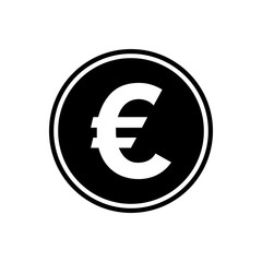 Euro round flat icon, currency icon