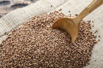 buckwheat groats scattered