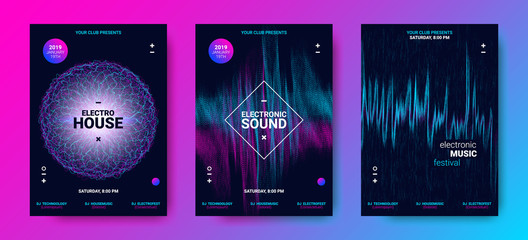 Abstract Sound Flyers Set.