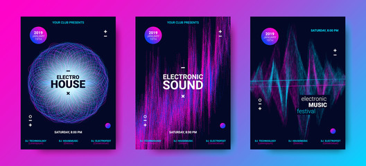 Abstract Sound Flyers Set.