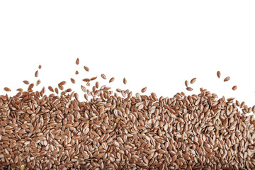 flax seeds on a white background