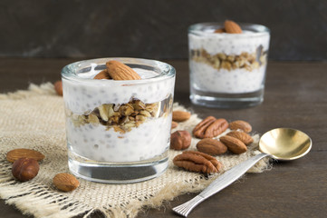 Natural yogurt with Chia seeds and granola.