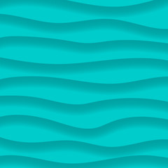 Abstract background of wavy lines with shadows in light blue colors