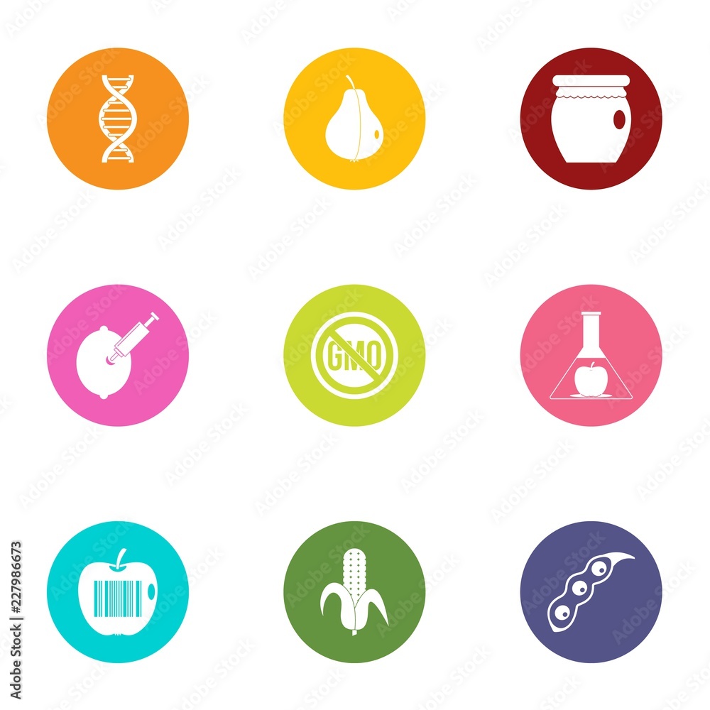 Poster ideal food icons set. flat set of 9 ideal food vector icons for web isolated on white background