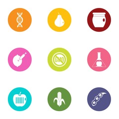 Ideal food icons set. Flat set of 9 ideal food vector icons for web isolated on white background