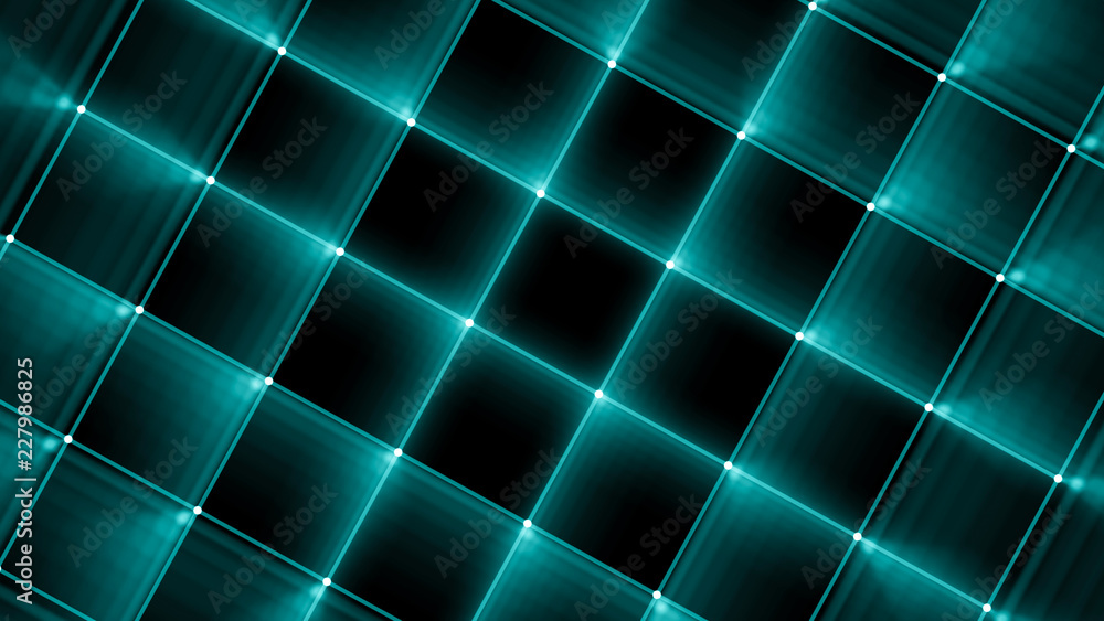 Poster Block chain concept. Network connection. 3D Rendering. Big data visualization. 4k rendering.