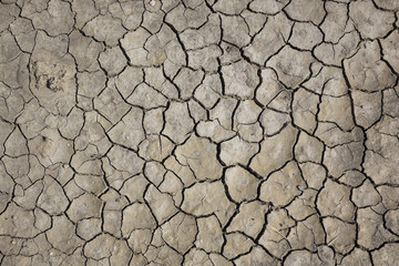 Cracked earth, cracked soil. texture of grungy dry cracking parched earth. Global worming effect.