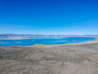 Fototapeta na wymiar drone view of a lake in the desert.