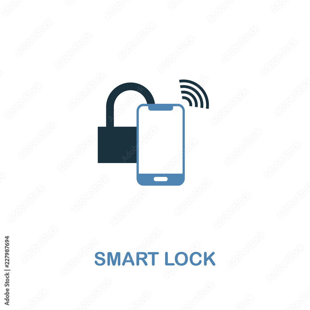 Poster smart lock icon in two colors design. premium style from smart devices icon collection. ui. illustra