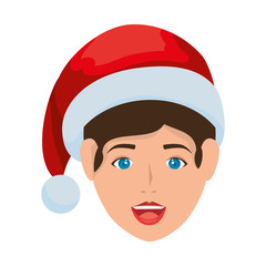 young woman with christmas hat