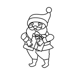 cute santa claus character with gift