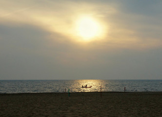 rescue boat in the sea