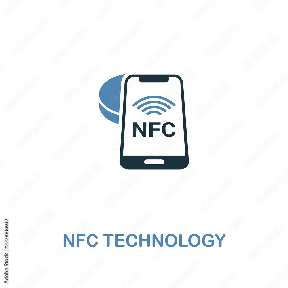 Poster nfc technology icon in two colors design. premium style from smart devices icon collection. ui. illu