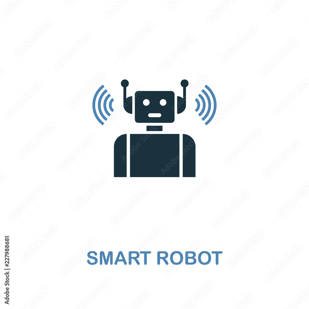 Poster smart robot icon in two colors design. premium style from smart devices icon collection. ui. illustr