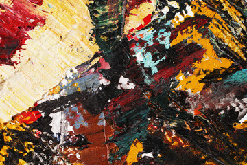 Artists oil paints multicolored closeup abstract background