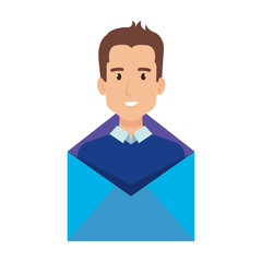 businessman in envelope character