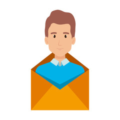 businessman in envelope character