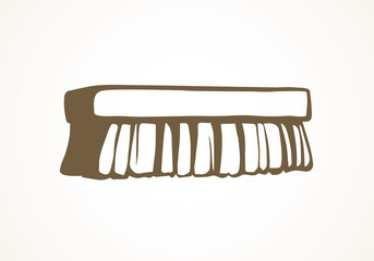 Brush for cleaning. Vector drawing