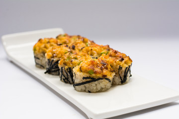 food dish sushi cocktails