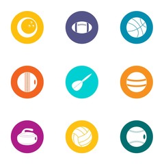 Ball tip icons set. Flat set of 9 ball tip vector icons for web isolated on white background