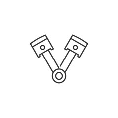 line pair of pistons icon on white background