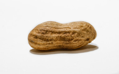 peanut with peel, macro photo with details.