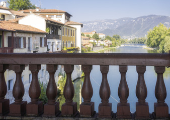 Bassano del Grappa (Italy, Veneto Region): Brenta river. Color image