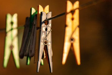 clothes peg on a line