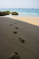 footprint on beach sand