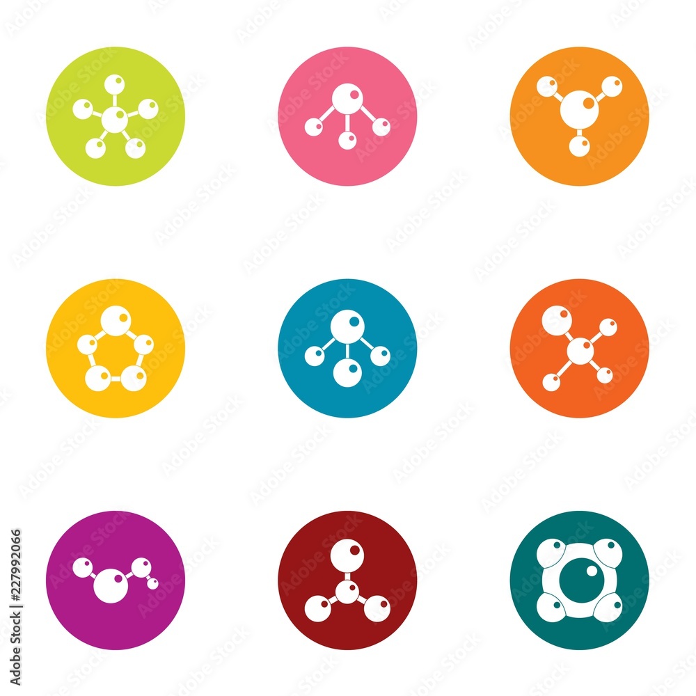 Poster connective tissue icons set. flat set of 9 connective tissue vector icons for web isolated on white 