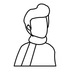 young and casual man with scarf