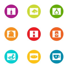 Possession icons set. Flat set of 9 possession vector icons for web isolated on white background