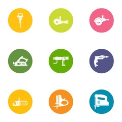Effort icons set. Flat set of 9 effort vector icons for web isolated on white background