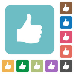 Thumbs up rounded square flat icons