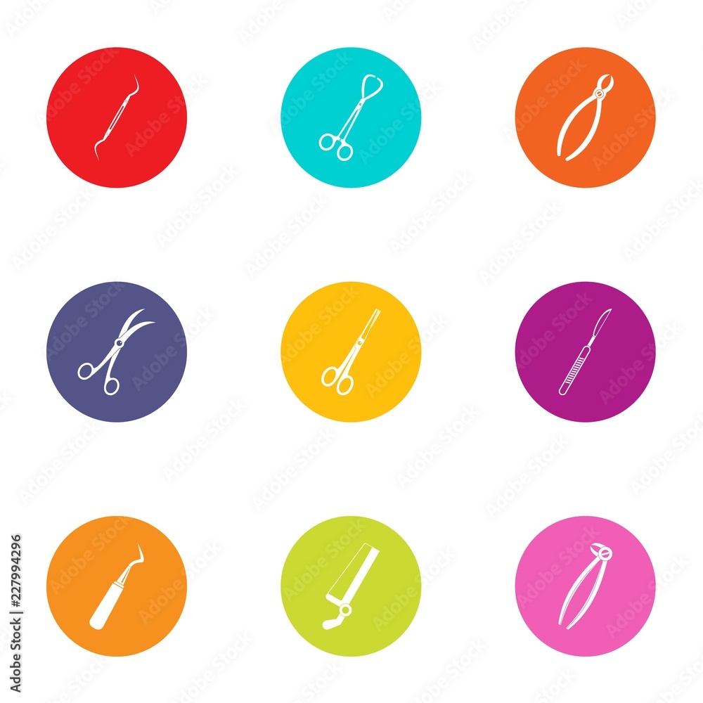 Aufkleber metal device icons set. flat set of 9 metal device vector icons for web isolated on white background